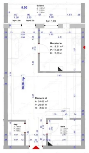 Apartament cu 1 camera, 39 mp, bucatarie separata, parter inalt, Urusagului