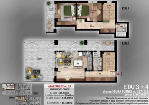 3 Camere Terasa Generoasa- Finisaje Premium -600 m STB - imagine 4