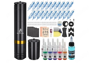 set tatuaj biomaser wireless 2 aparate   pen rotativ, baterie 1500mah