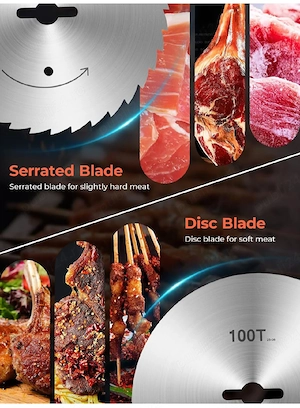 cuțit electric șaorma kebab fohere 80w   inox, cu 2 lame incluse - imagine 5