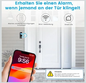 sonerie wifi wireless pentru exterior   control prin aplicație, 32 melodii, led flash - imagine 3