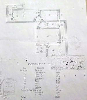 Apartament 3 camere 75,59 mp Ultracentral Slatina, Crisan