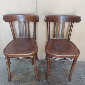2 buc Scaun Vintage Stil Thonet cu Spatar curbat; Scaun din Lemn