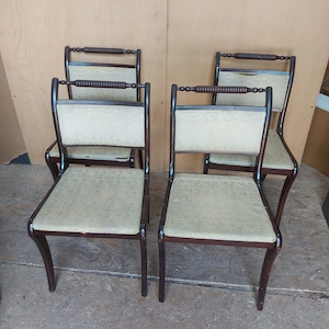 Set 4 Scaune Vintage Stil Regency; Scaun cu sezut tapitat