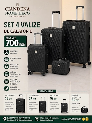 Set patru valize diverse dimensiuni