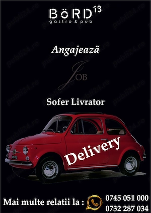 Angajam sofer livrator - Bord13