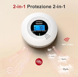 detector wifi fum și monoxid de carbon physen set 3 buc   baterie 10 ani, compatibil tuya - imagine 3