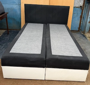 Pat dublu de mijloc cu Somiere rabatabile: Pat cu Lada si Saltea 200x140 cm