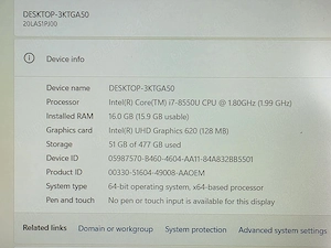 Lenovo ThinkPad T580, i7-8550U, ram 16 gb, ssd 512 gb - imagine 4
