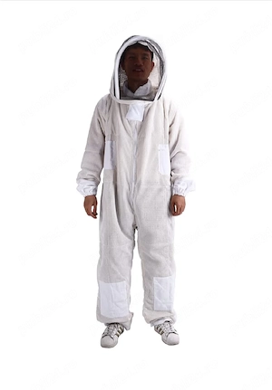 Natudeco Costum Apicultor Profesional   Combinezon Ventilat cu Mască, Pălărie și Plasă de Protecție