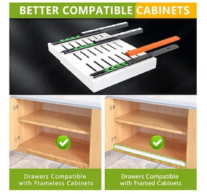 organizator sertar telescopic extensibil set 2 buc   fără găurire, alb - imagine 3