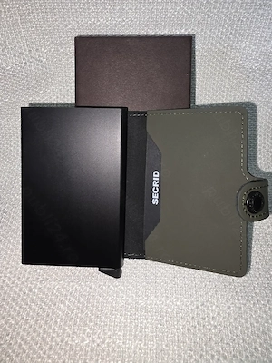Portofel bărbătesc Carduri cu RFID și mecanism Slide Green   Black - imagine 3
