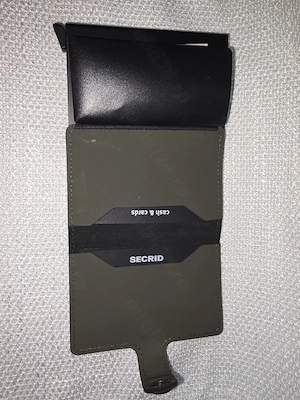 Portofel bărbătesc Carduri cu RFID și mecanism Slide Green   Black - imagine 5