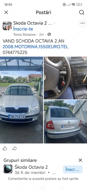Vând schoda octavia 2.a