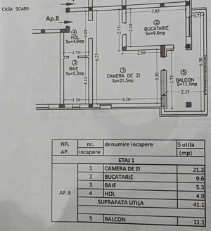 Mobilat / Utilat – 41,1mp/utili + 11mp balcon – Chisoda – Etaj interm - imagine 12