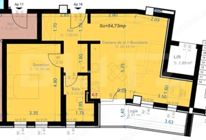 Apartament 2 camere, 54.73 mp utili, zona Aradului