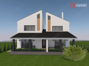 Duplex despartit prin camera tehnica, 5 camere, teren de 308 in Sanandrei - imagine 2