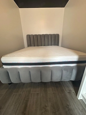 Pat 200x160 + saltea  memory foam 2 fete vara ,iarna = 2 perne memory foam.