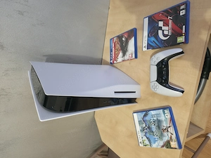 PS5 Disk (Playstation 5) cu maneta si 3 jocuri