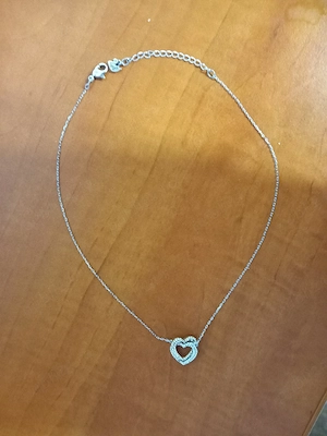 Lănțișor Swarovski Original - Pandantiv Inimi Împletite (Cristale) - imagine 3