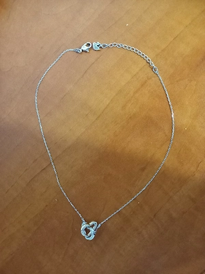 Lănțișor Swarovski Original - Pandantiv Inimi Împletite (Cristale) - imagine 4