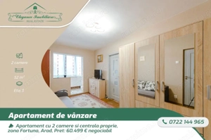 Apartament cu 2 camere si centrala proprie, zona Fortuna, Arad
