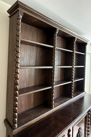 Raft Vintage Stil Baroc Revival; Biblioteca din lemn; Mic dulap cu polite