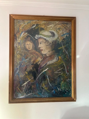 Tablou original, pictura panza  