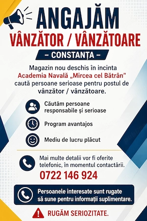 Angajez vanzator vanzatoare la un magazin