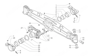 Set pivoti 3 gauri punte fata (superior+inferior, distantiere, bucsi) CARRARO 68586 (128880+128881) - imagine 2