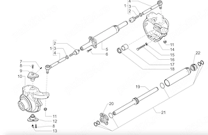 Set pivoti 3 gauri punte fata (superior+inferior, distantiere, bucsi) CARRARO 68586 (128880+128881) - imagine 3
