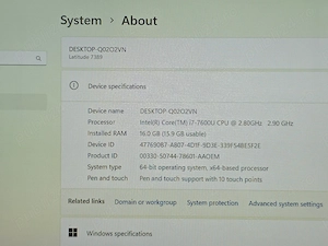 Dell Latitude 7389, i7-7600U, ram 16 gb, ssd 240 gb, TouchScreen - imagine 5