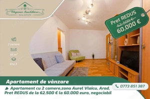 Apartament cu 2 camere, zona Aurel Vlaicu, Arad