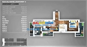 Comision 0% I 2 camere, 3 balcoane, loc de parcare I Kristal Residence - imagine 13