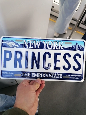 NUMAR de inmatriculare SUA - PRINCESS (Printesa) cadou sofer masina permis majorat 18 ani Suvenir  - imagine 2