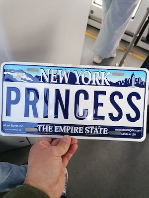 NUMAR de inmatriculare SUA - PRINCESS (Printesa) cadou sofer masina permis majorat 18 ani Suvenir  - imagine 3