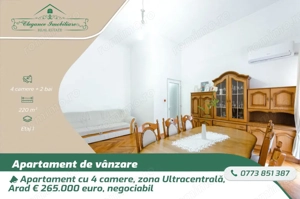 Apartament cu 4 camere si centrală proprie, zona Ultracentrală, Arad