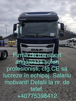 Firma de transport angajeaza soferi profesionisti