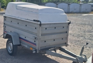 Remorca zincata auto 750 Kg- basculabila - 2 sectoare & capac din fibra - imagine 2