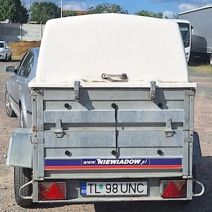 Remorca zincata auto 750 Kg- basculabila - 2 sectoare & capac din fibra - imagine 4