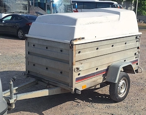 Remorca zincata auto 750 Kg- basculabila - 2 sectoare & capac din fibra - imagine 5