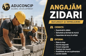 Angajam zidari sau echipe București 
