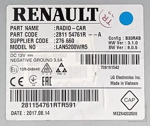 unitate multimedia renault dacia sandero logan, lodgy, duster, clio cod LAN5200WR5 - imagine 2