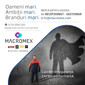 Angajam Recepționist Marfă Chitila - venit minim 4440 lei net