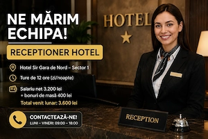 Recepționer Hotel, Hai în echipa noastră!