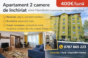 Apartament 2 camere de închiriat   Hipodrom, Aleea Haiducilor, Sibiu