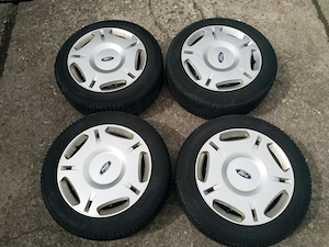 Jante otel FORD 5X108+capace+anvelope IARNA 205 55 16, FORD FOCUS, MONDEO, C MAX, S MAX etc 