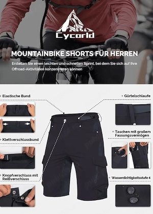 Pantaloni scurți de ciclism MTB pentru bărbați- marime L, negru - imagine 5