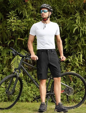 Pantaloni scurți de ciclism MTB pentru bărbați- marime L, negru - imagine 4