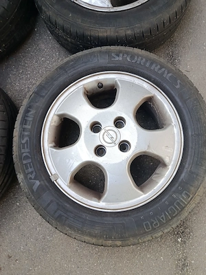 Jante Opel  4x100 15, anvelope 195 60 15 ca noi - imagine 4